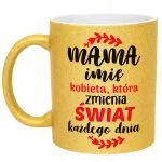 Złoty kubek brokatowy Personalizowany Dzień Matki Dla Mamy Prezent