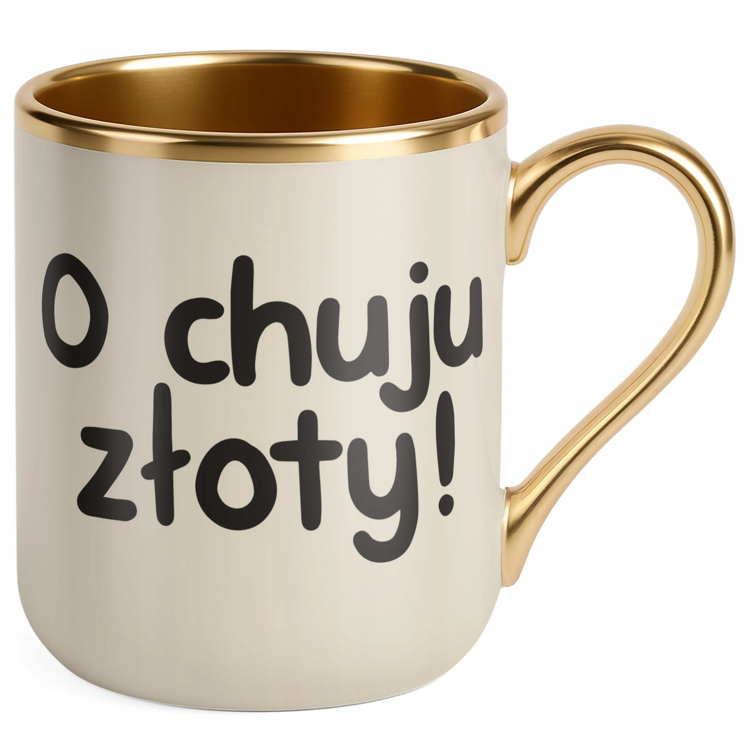 Kubek Premium Złoty Ecru O Ch**u Złoty Ecru Śmieszny Zabawny