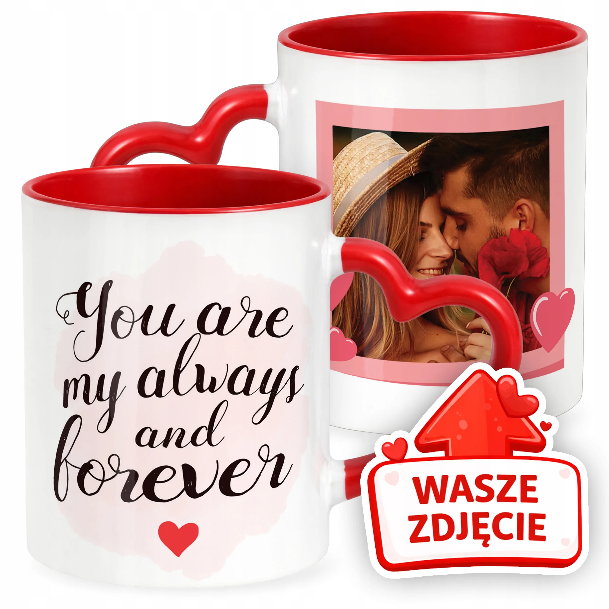 Kubek Walentynkowy Z Własnym Zdjęciem Serce Walentynki Prezent Upominek