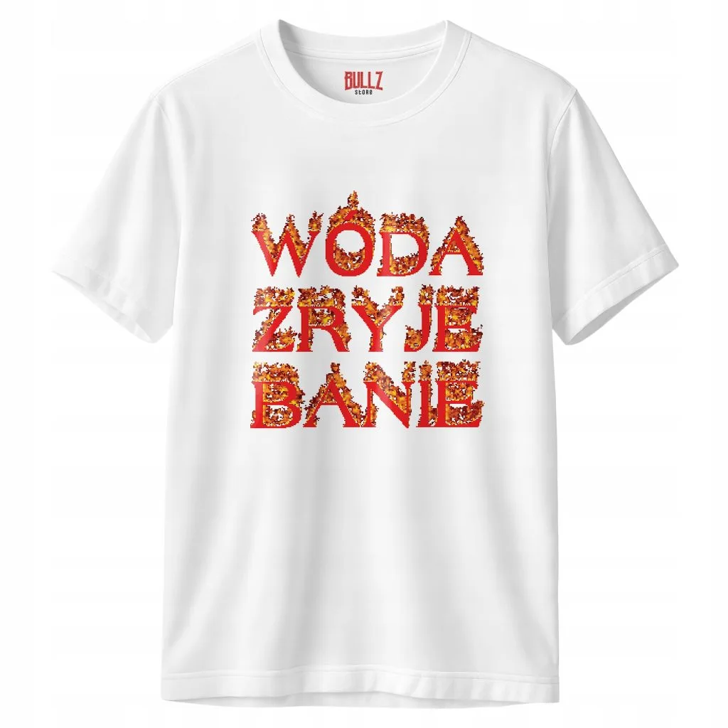 Koszulka biała męska Wóda Zryje Banie Memy