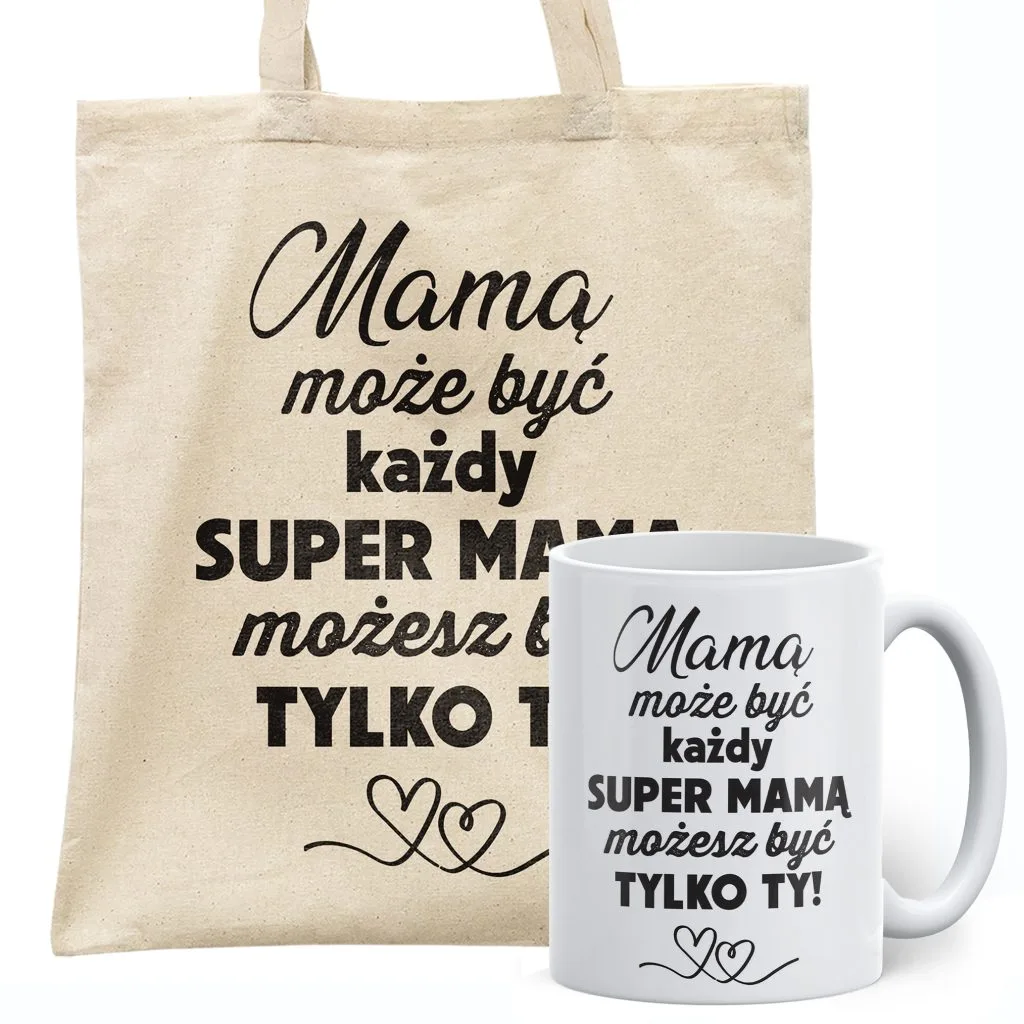 Zestaw Kubek + Torba Dzień Matki Dla Mamy Prezent Upominek