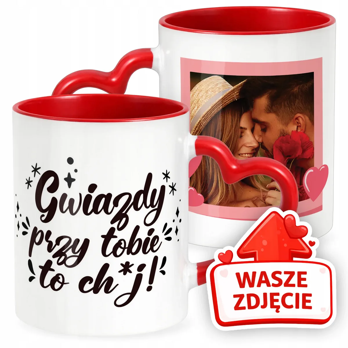 Kubek Walentynkowy Z Własnym Zdjęciem Serce Walentynki Prezent Upominek
