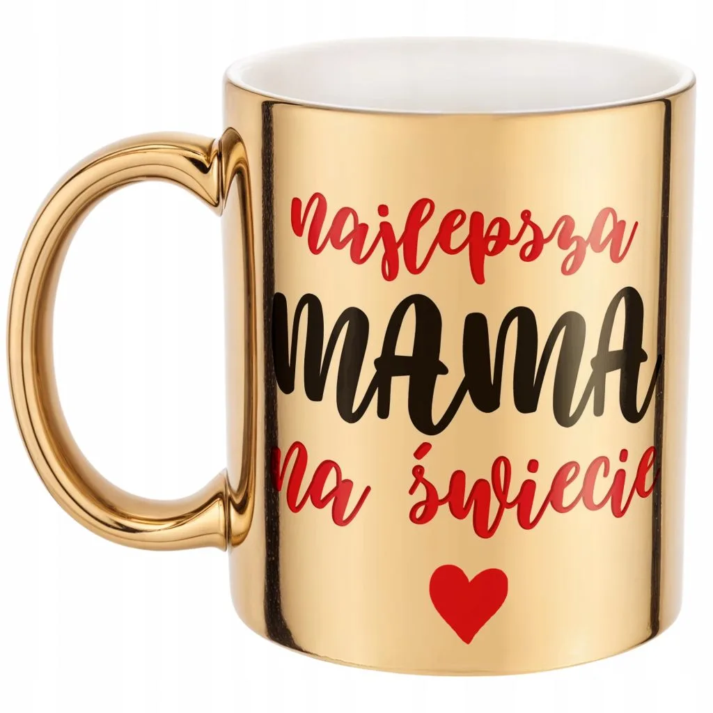 Złoty Kubek ceramiczny Dzień Matki Dla Mamy Najlepsza Mama na Świecie