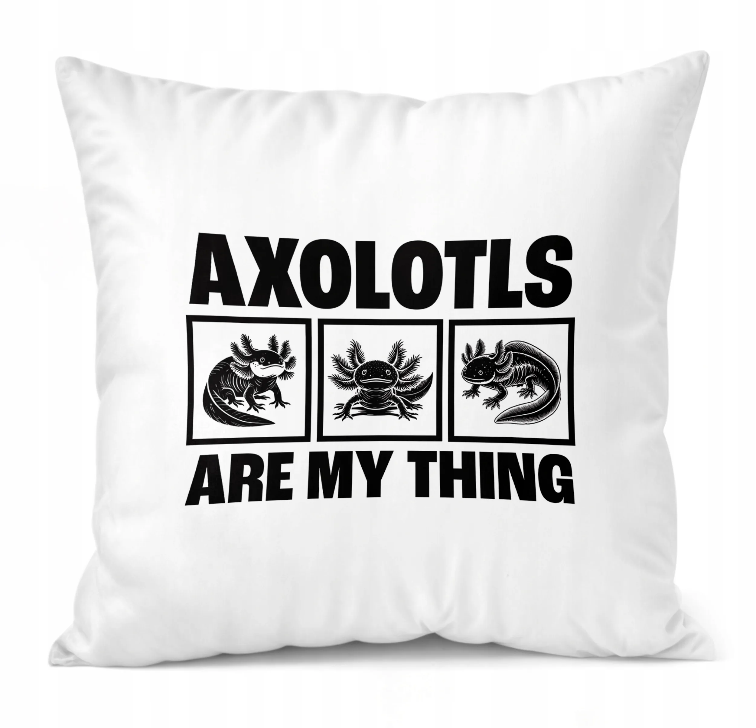 Poduszka dla fana axolotla 40×40 Aksolotl Axolotl Różowy Zwierzak Viral OK