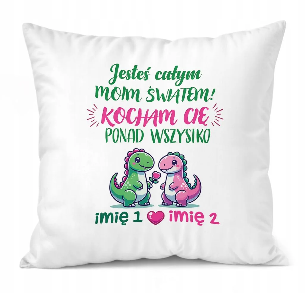 Poduszka 38x38cm Personalizowana na walentynki Z imionami Prezent
