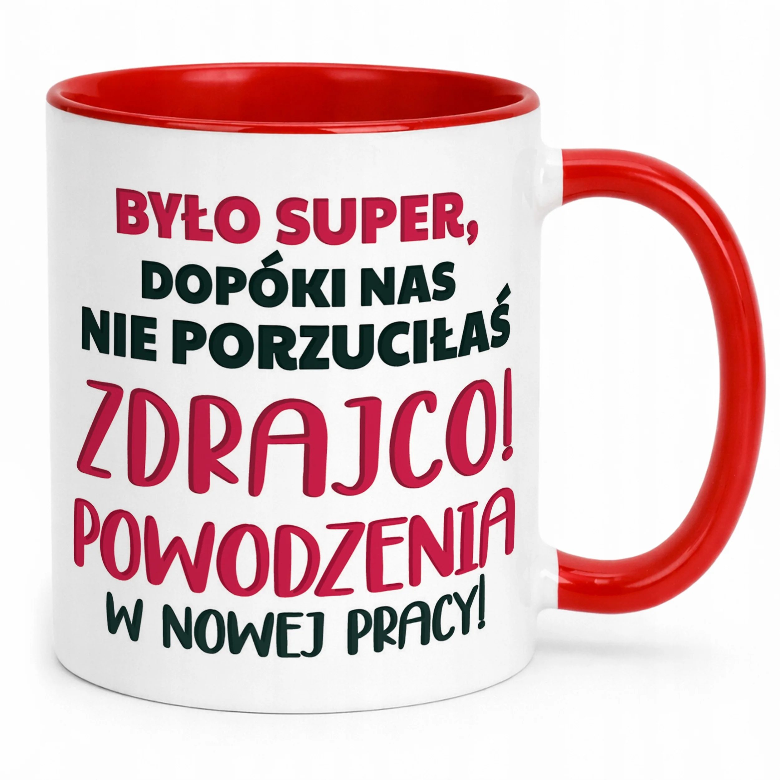 Kubek Czerwony Pożeganie Odejście z Pracy Dla Koleżanki Prezent
