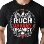 Koszulka czarna męska Ruch Obrony Granic Odzież Patriotyczna