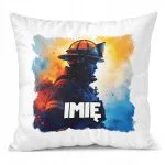 Poduszka 38x38cm Personalizowana Dla Strażaka Wóz Strażacki Dla Dzieci