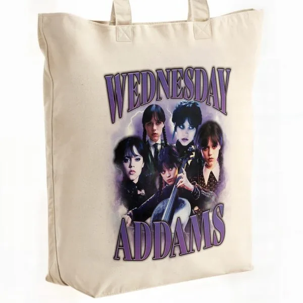 Torba bawełniana premium na zakupy Nevermore Wednesday Dla Fanów