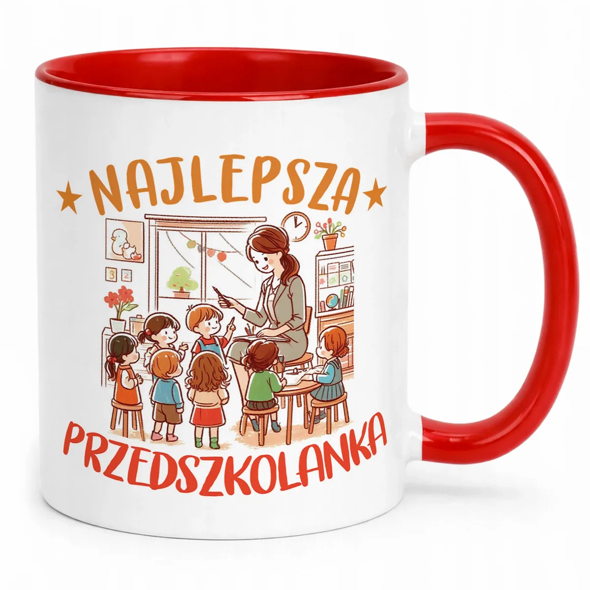 Kubek Czerwony Najlepsza Przedszkolanka Dzień Nauczyciela Prezent