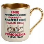 Kubek Premium Złoty Ecru Personalizowany Pożeganie Odejście z Pracy