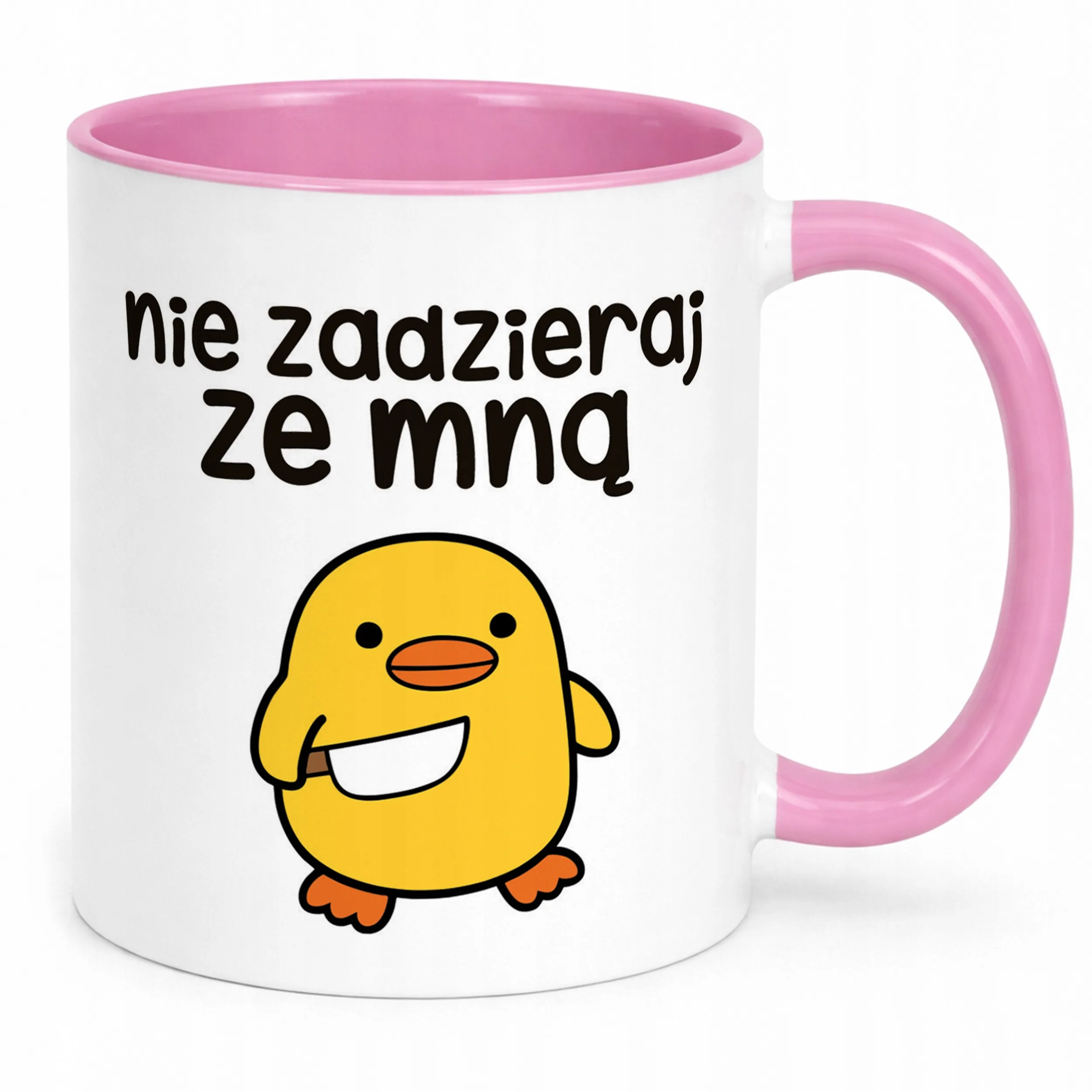 Kubek Różowy Nie Zadzieraj Ze Mną Śmieszny Zabawny Prezent