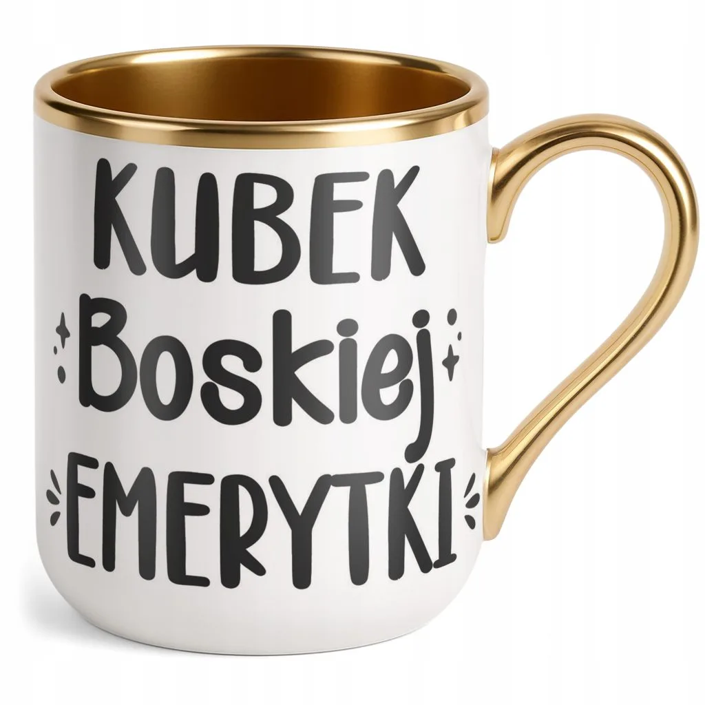 Kubek Premium Złoty Z okazji Emerytury Dla Emerytki Prezent