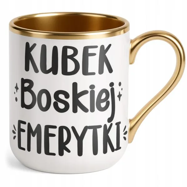 Kubek Premium Złoty Z okazji Emerytury Dla Emerytki Prezent