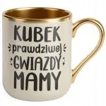 Kubek Premium Złoty Ecru Dzień Matki Dla Mamy Prezent Kubek Gwiazdy