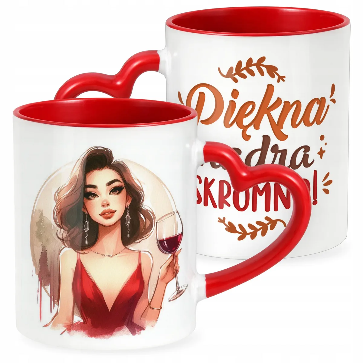 Kubek Czerwony Dzień Kobiet Dla Kobiety Dziewczyny Prezent Upominek