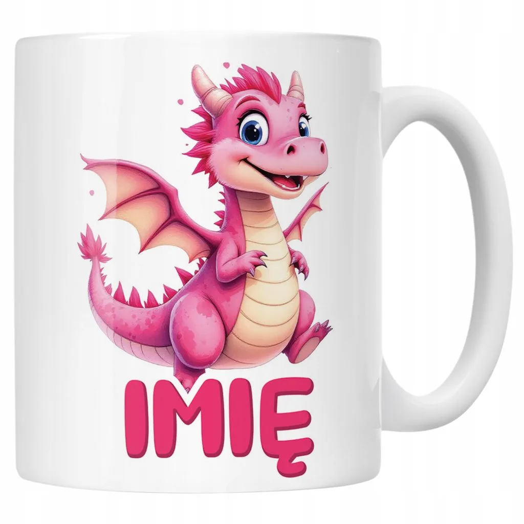 Kubek ceramiczny personalizowany Smok Zwierzak Słodki Dla Dzieci