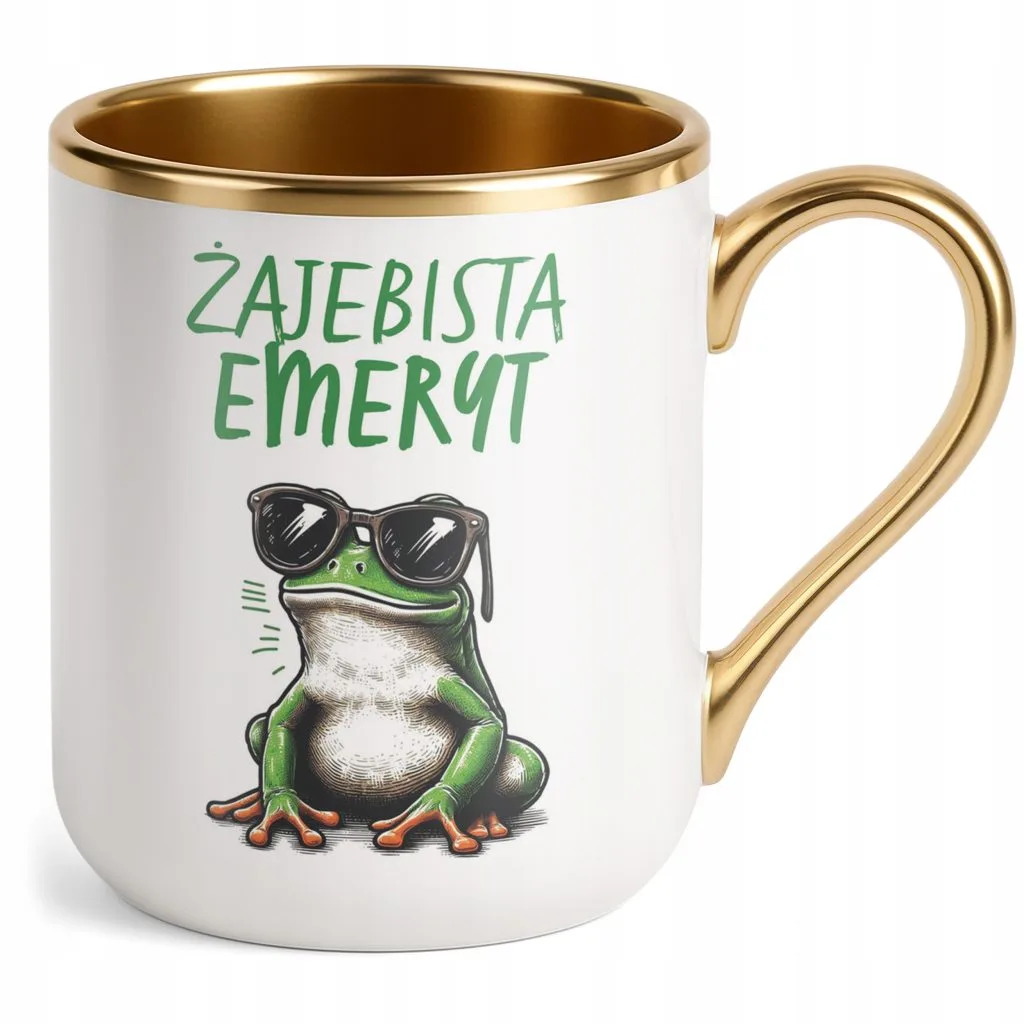 Kubek Premium Złoty Z okazji Emerytury Dla Emeryta Prezent