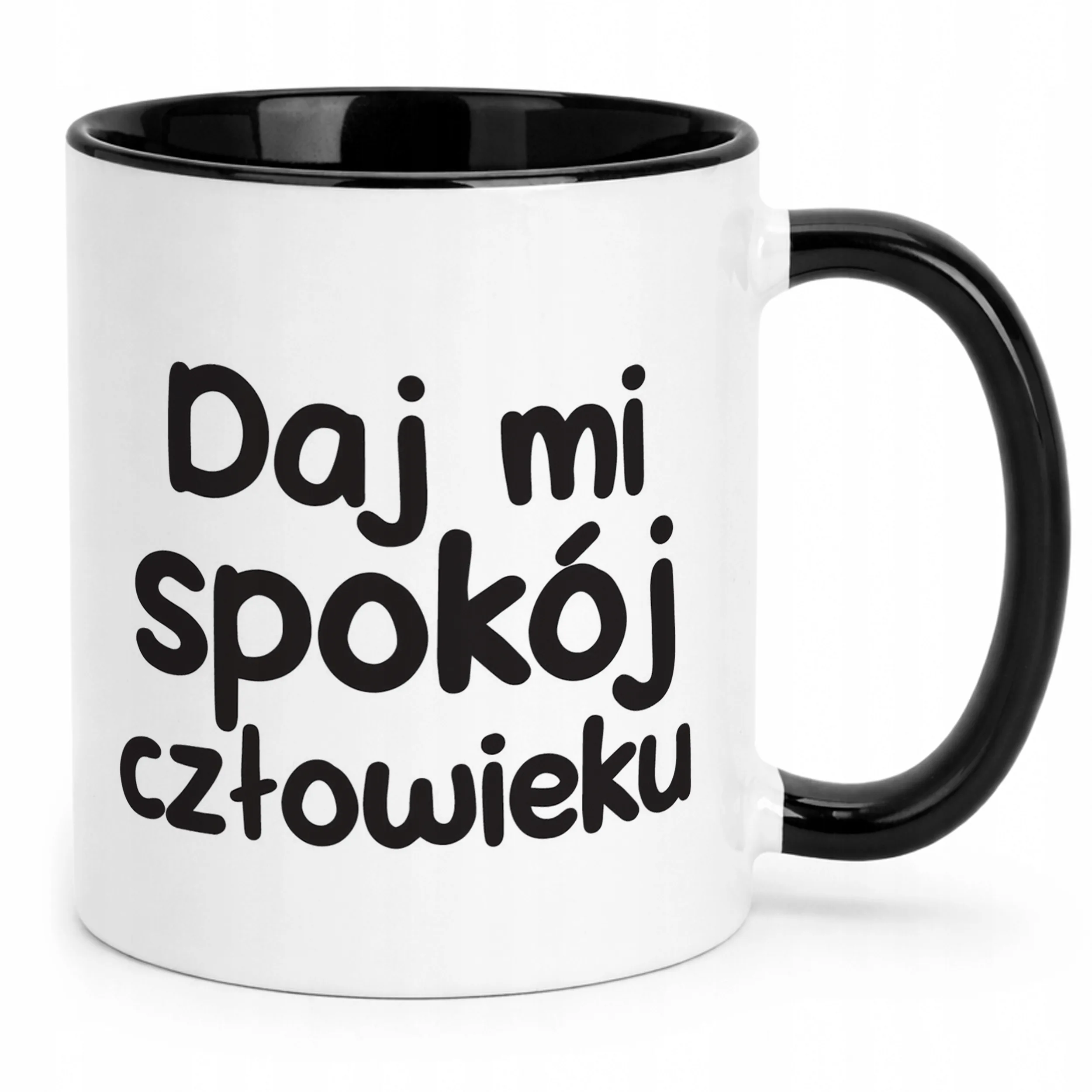 Kubek Czarny Daj Mi Spokój Człowieku Śmieszny Zabawny Prezent
