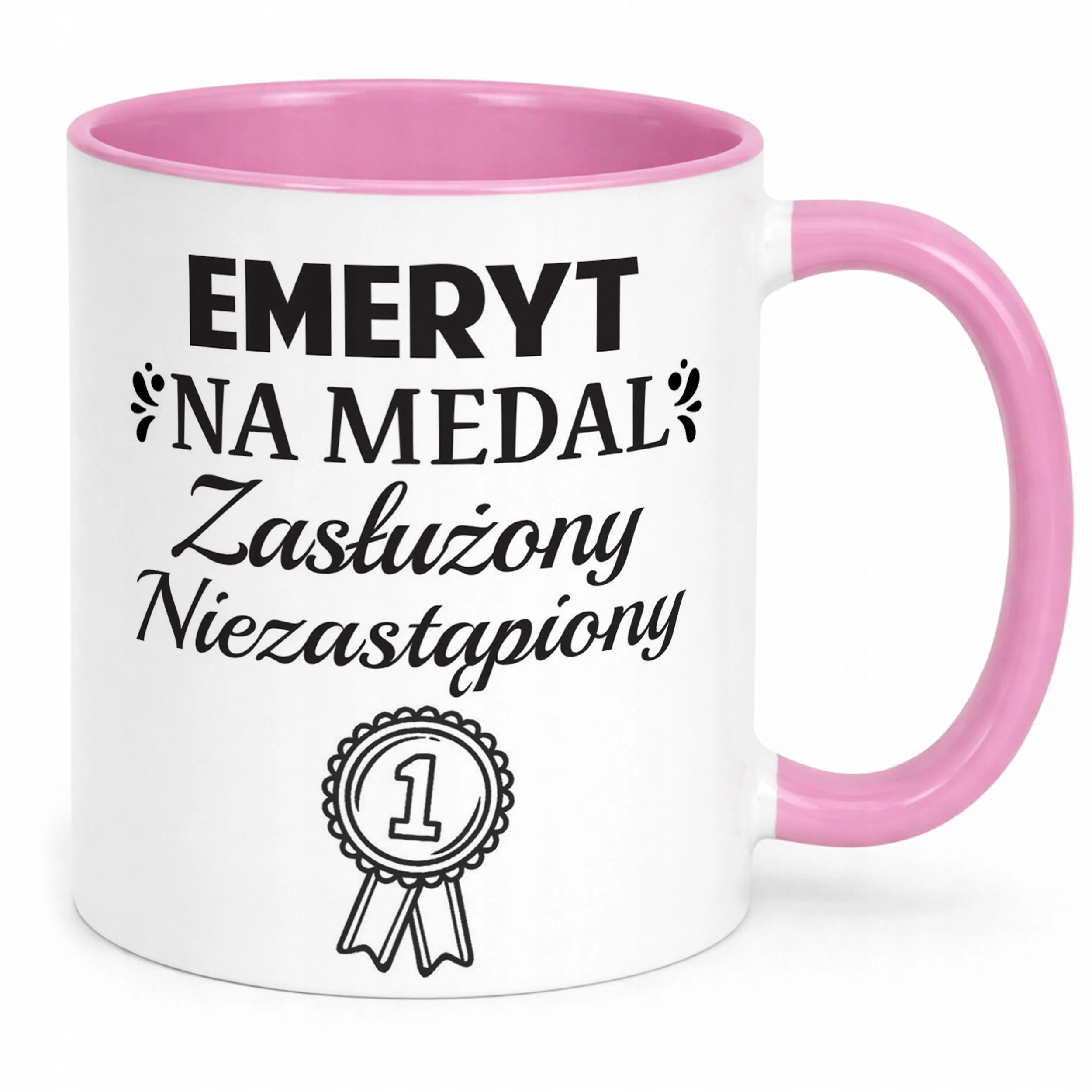 Kubek Różowy z okazji Emerytury Dla Emeryta Prezent Upominek