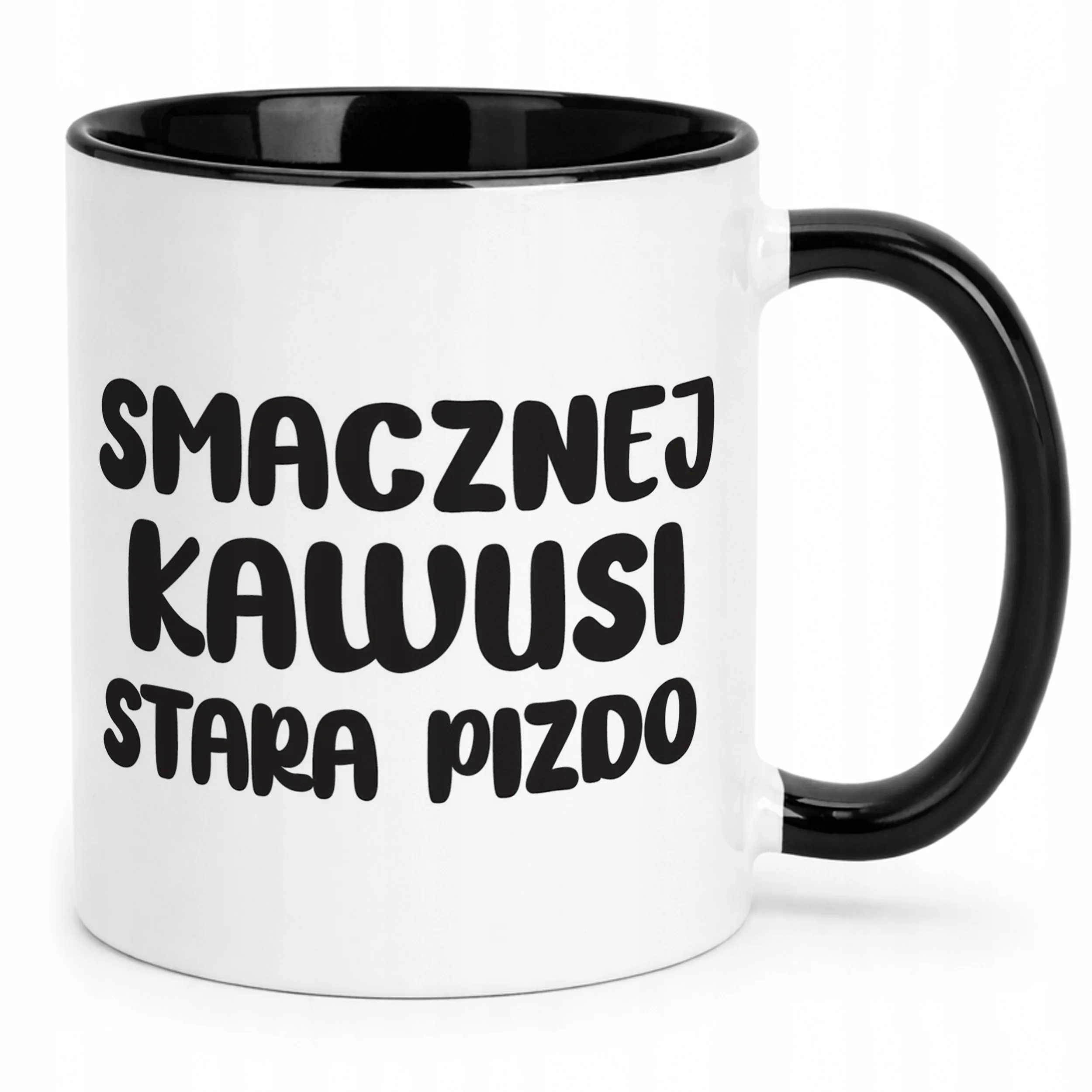 Kubek Czarny Smacznej Kawus Stara Piz*o Śmieszny Zabawny Prezent
