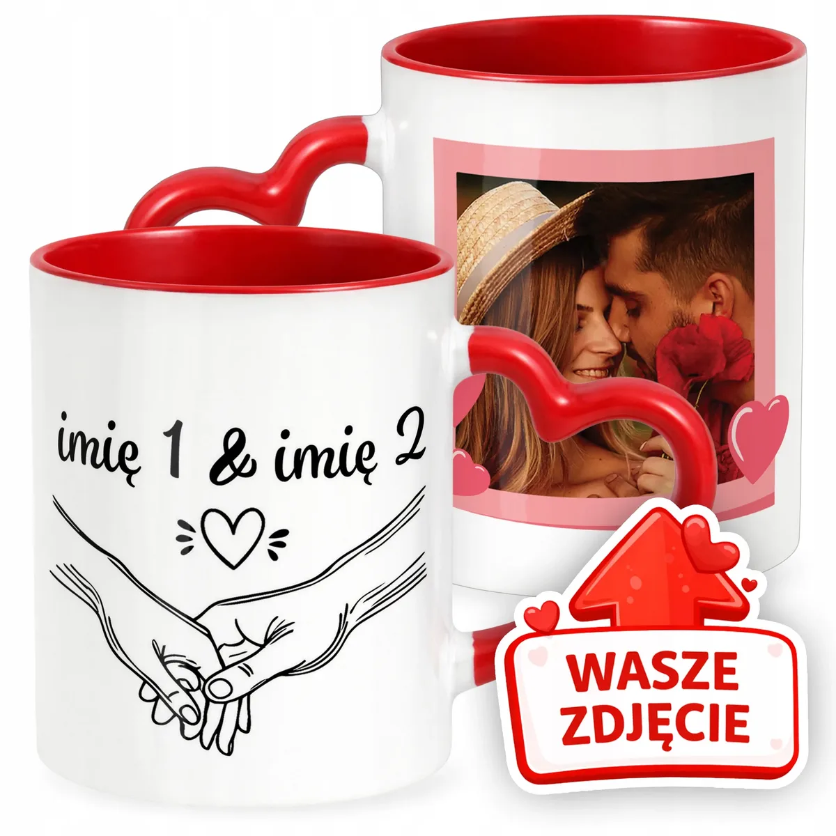 Kubek Walentynkowy Z Własnym Zdjęciem Imionami Serce Walentynki Prezent