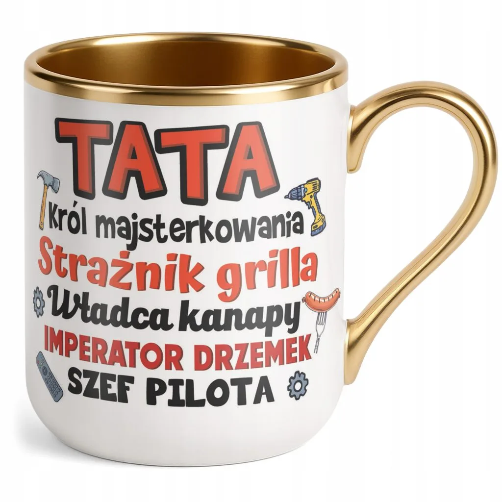 Kubek Premium Złoty Dzień Ojca Dla Taty Majstra Prezent