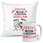 Zestaw Kubek + Poduszka 38×38 cm Walentynki Z imionami Dla Pary Prezent