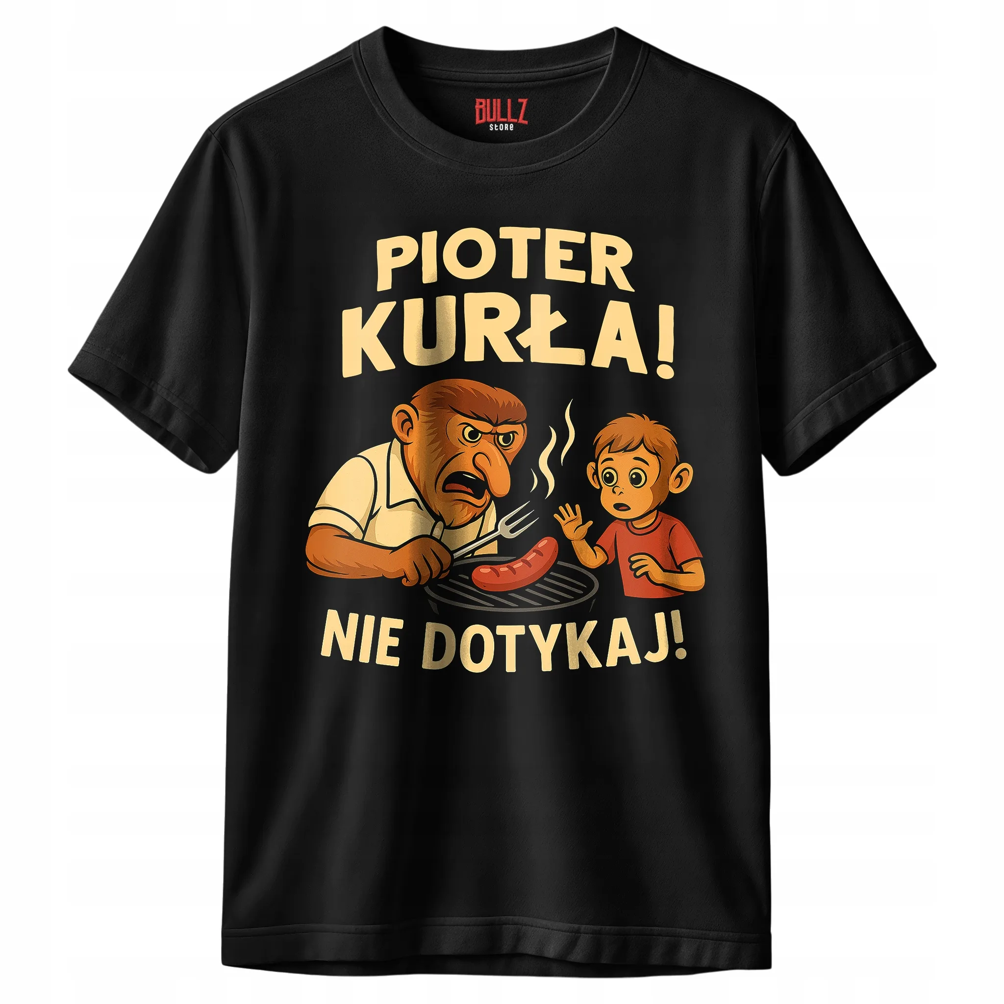 Koszulka czarna męska Pioter Nie Dotykaj Janusz Nosacz r. 3XL