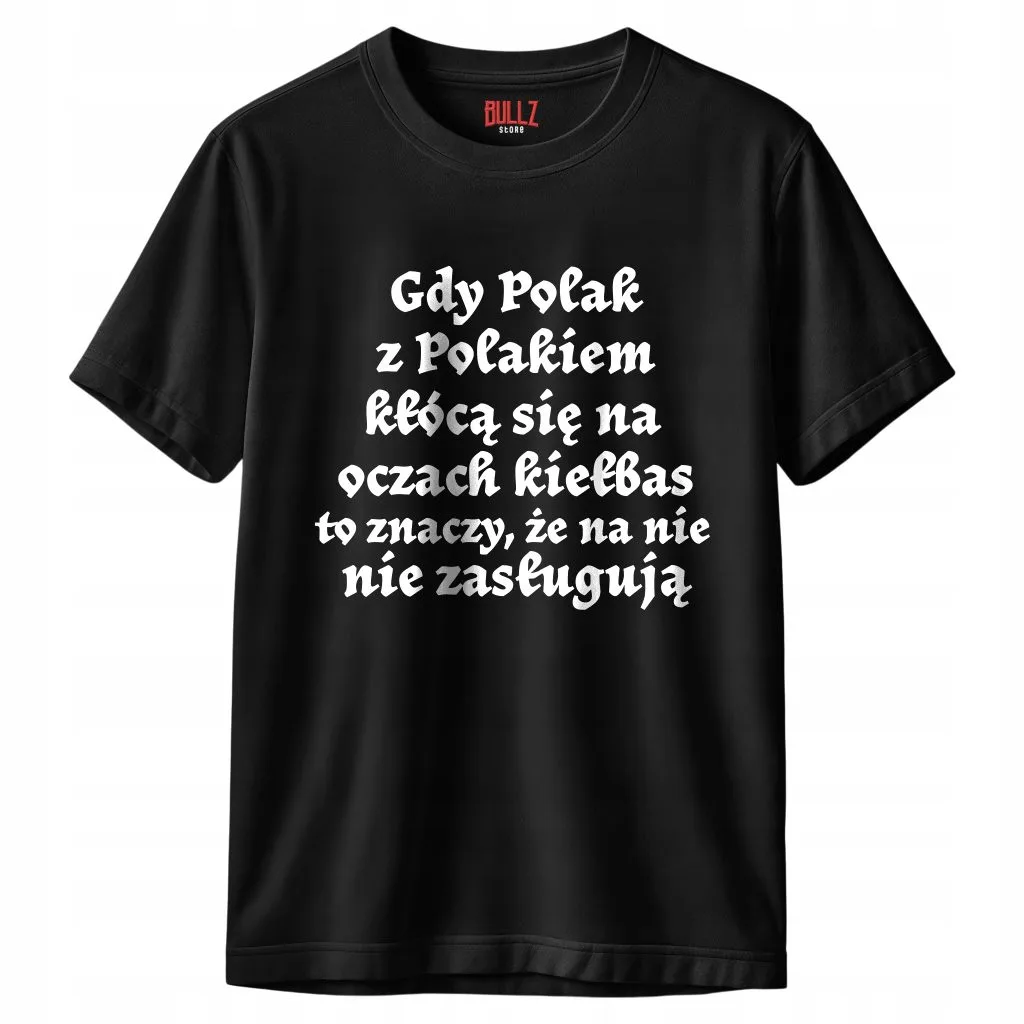Koszulka czarna męska 1670 Gdy Polak Z Polakiem r. 3XL