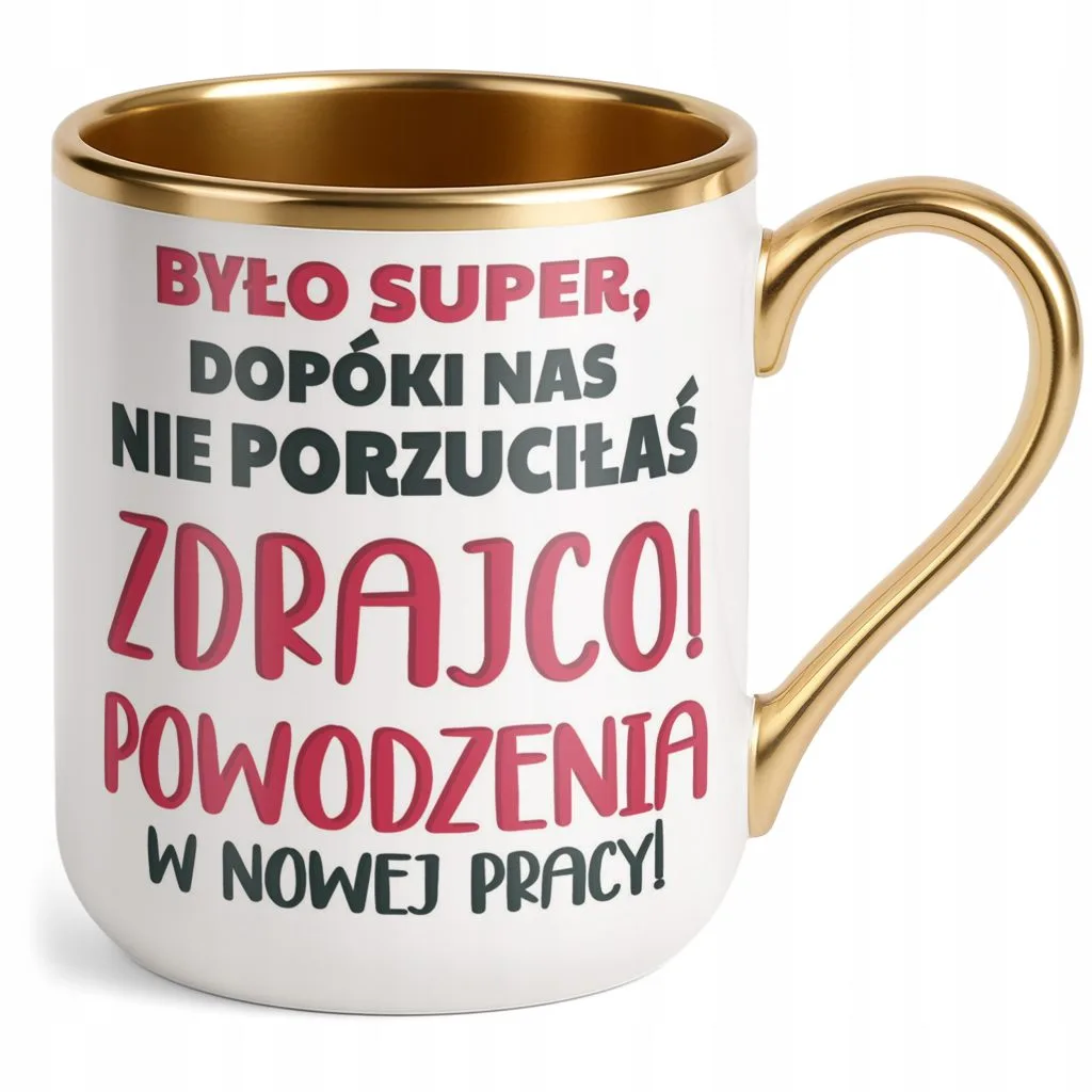 Kubek Premium Złoty Pożeganie Odejście z Pracy Dla Koleżanki Prezent