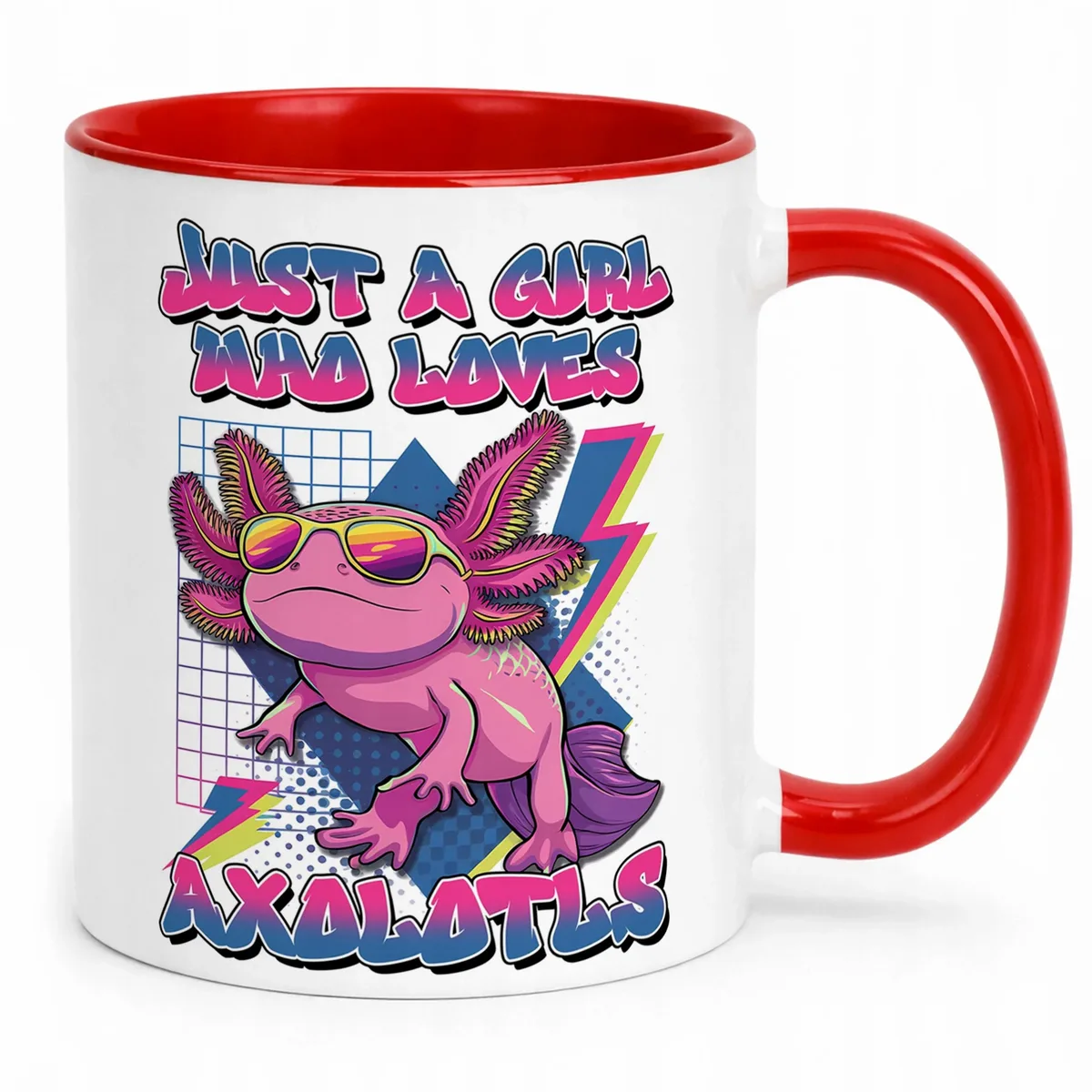 Prezent na urodziny czerwony kubek Aksolotl Axolotl Różowy Zwierzak