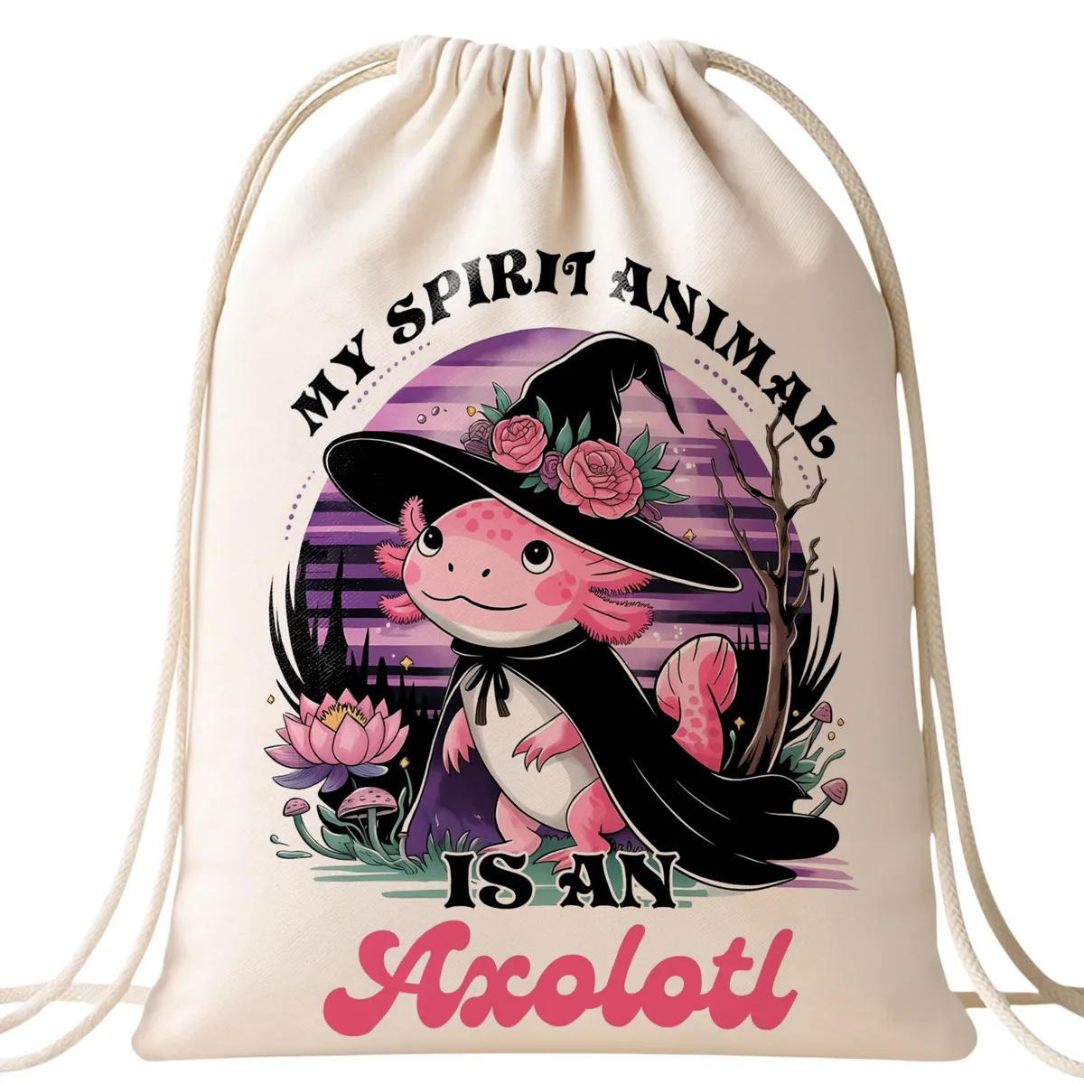 Worek na buty dla dziewczynki Aksolotl Axolotl Słodki Różowy Viral Trend