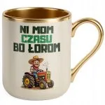 Kubek Premium Złoty Ecru Rolnik Dla Rolnika Traktor Zabawny Prezent