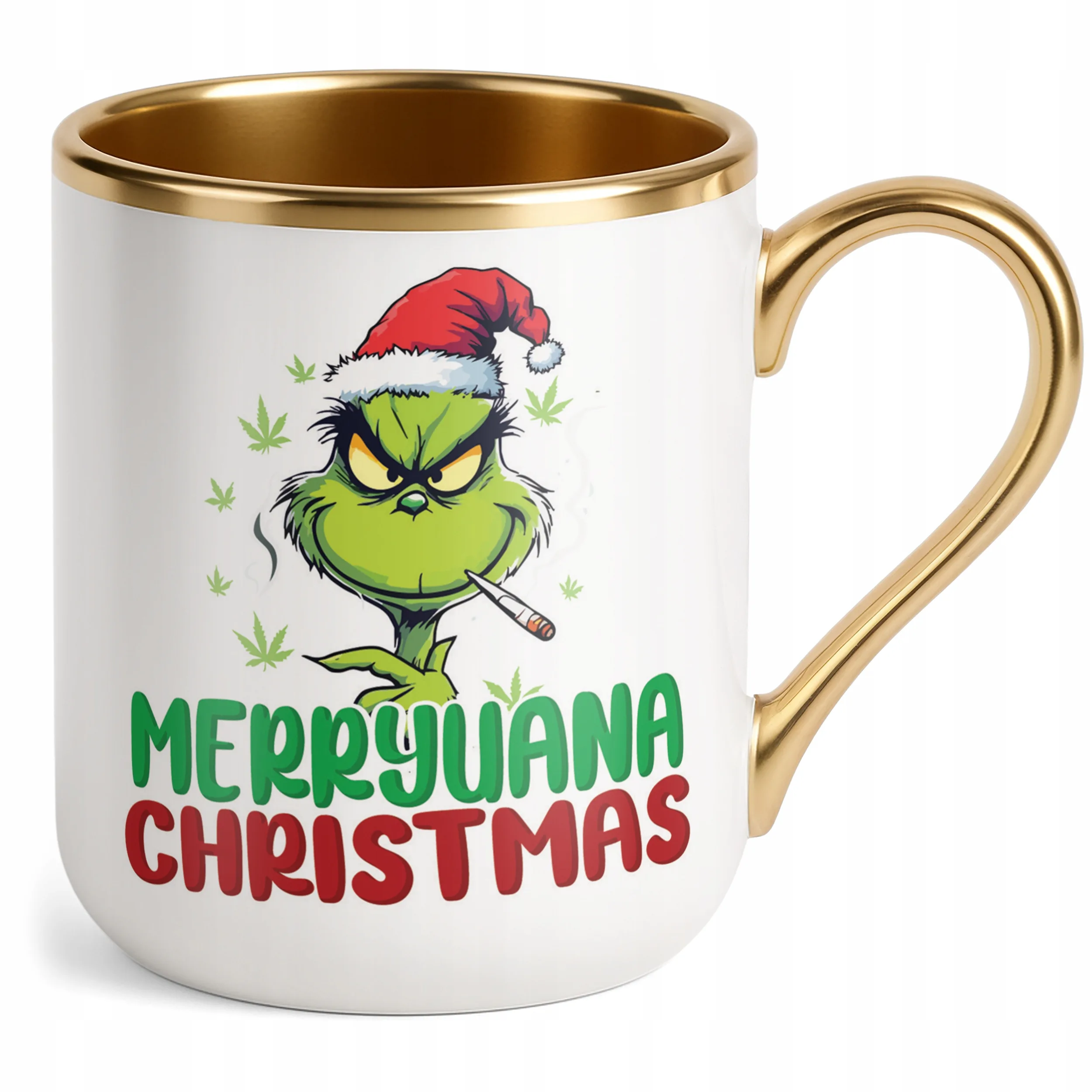Kubek Premium Złoty Merryuana Christmas Boże Narodzenie Zabawny