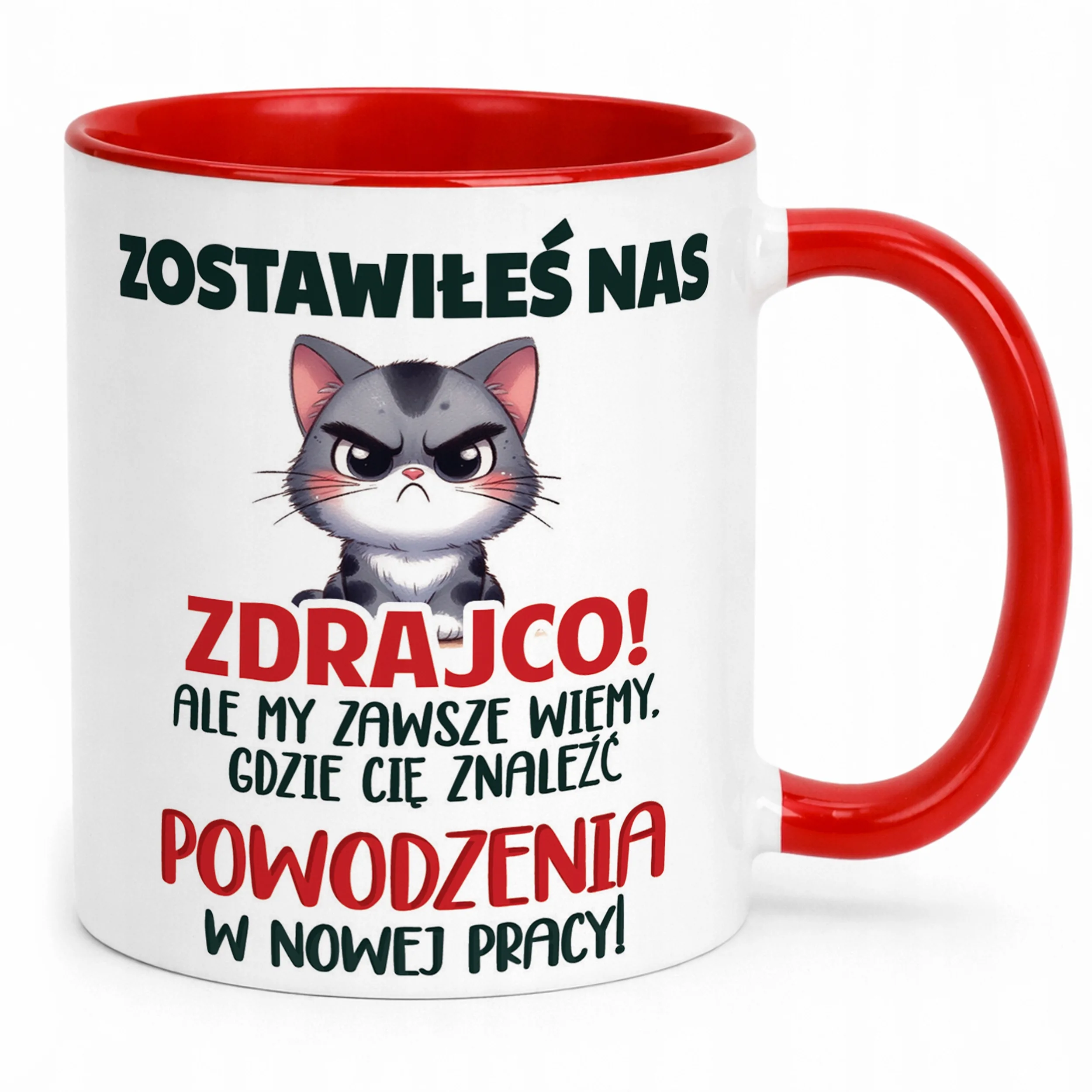 Kubek Czerwony Pożeganie Odejście z Pracy Dla Kolegi Prezent