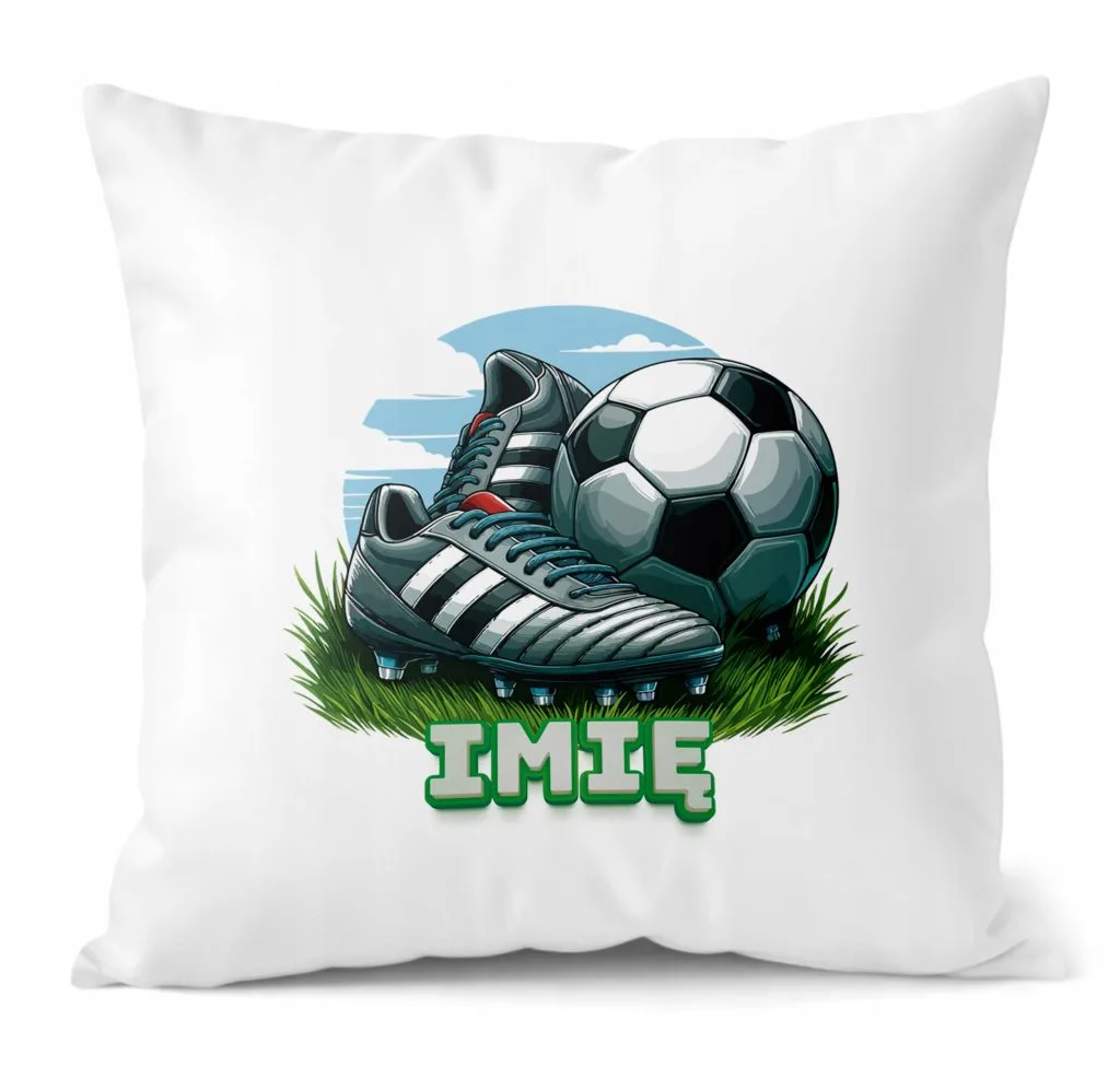 Poduszka 38×38 cm z Imieniem dla Piłkarza Piłka Nożna Football