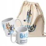Zestaw plecak bawełniany + kubek z Imieniem Dla Fanów Serialu Bluey