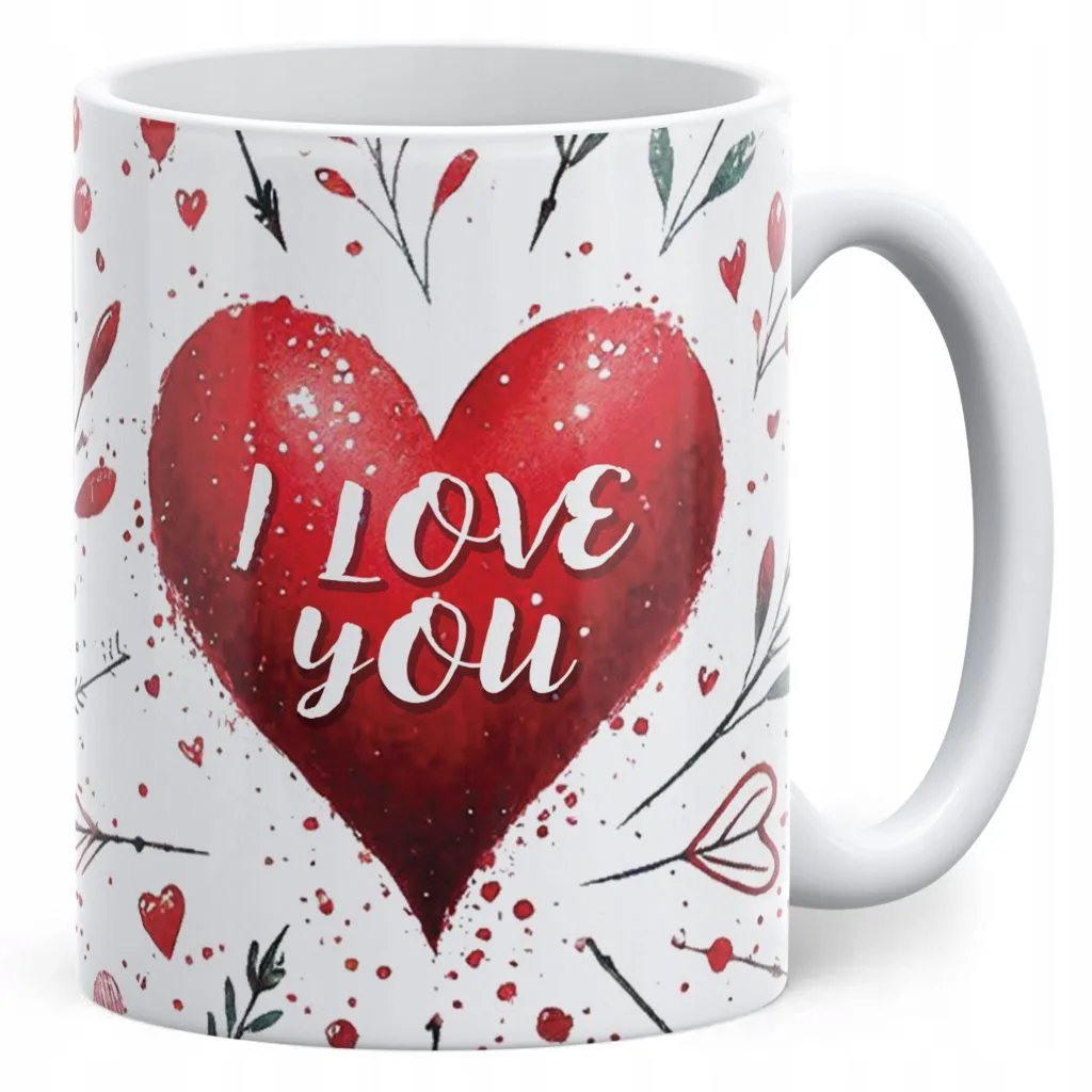 Kubek walentynkowy na Walentynki I Love You Serce Miłość Prezent Upominek