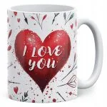 Kubek walentynkowy na Walentynki I Love You Serce Miłość Prezent Upominek