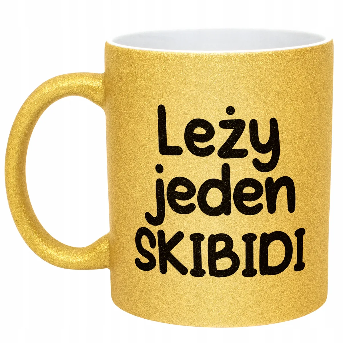Złoty Kubek Brokatowy Leży Jeden Skibidi Zabawny Prezent