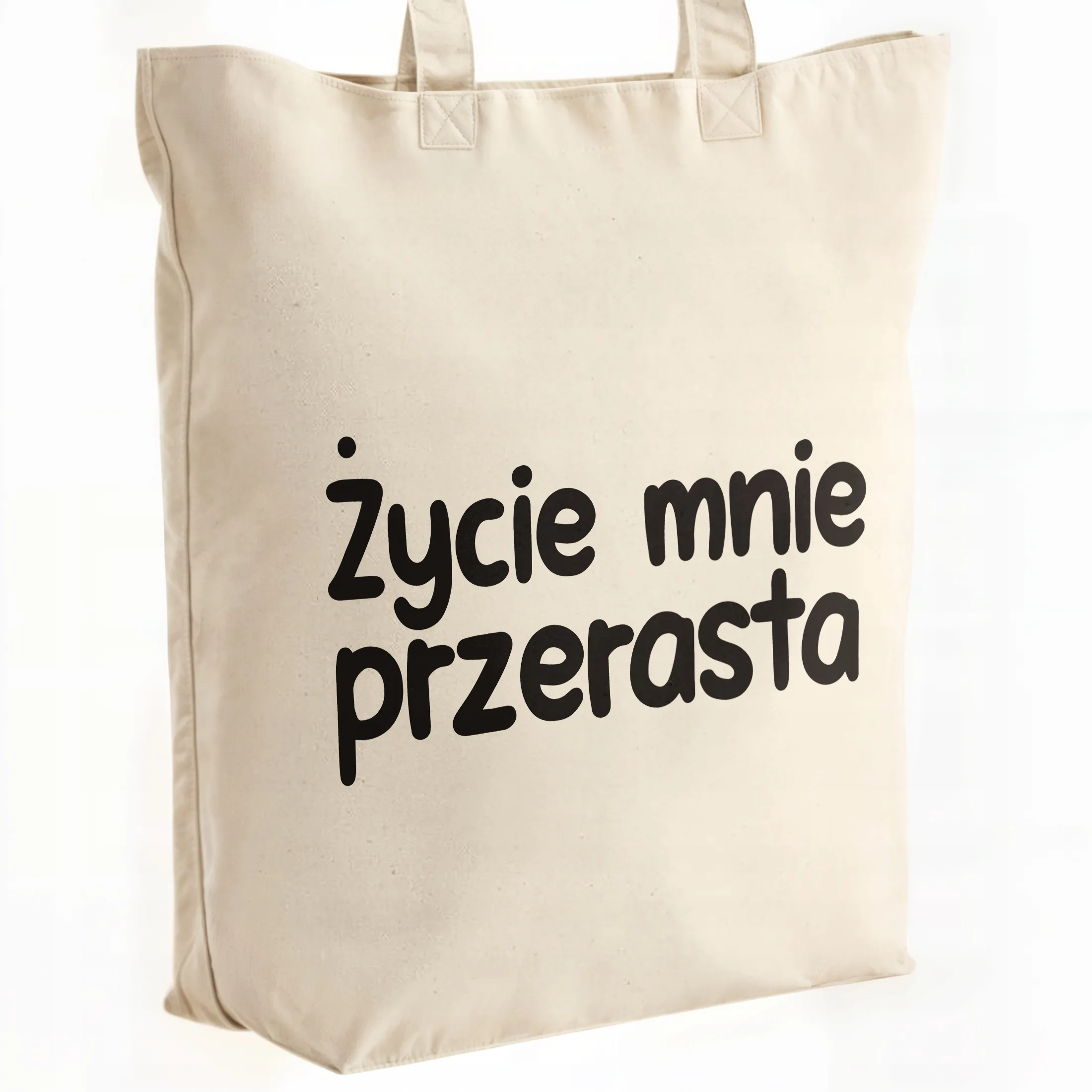Torba bawełniana premium Życie Mnie Przerasta Zabawny Prezent