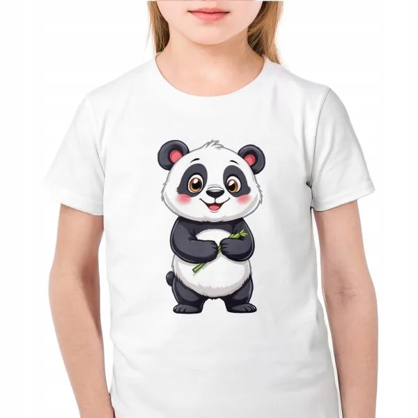 Koszulka biała dziecięca Panda Zwierzak Słodki