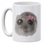 Kubek ceramiczny 330 ml Chomik Kokardka Viral Tiktok Memy Słodki
