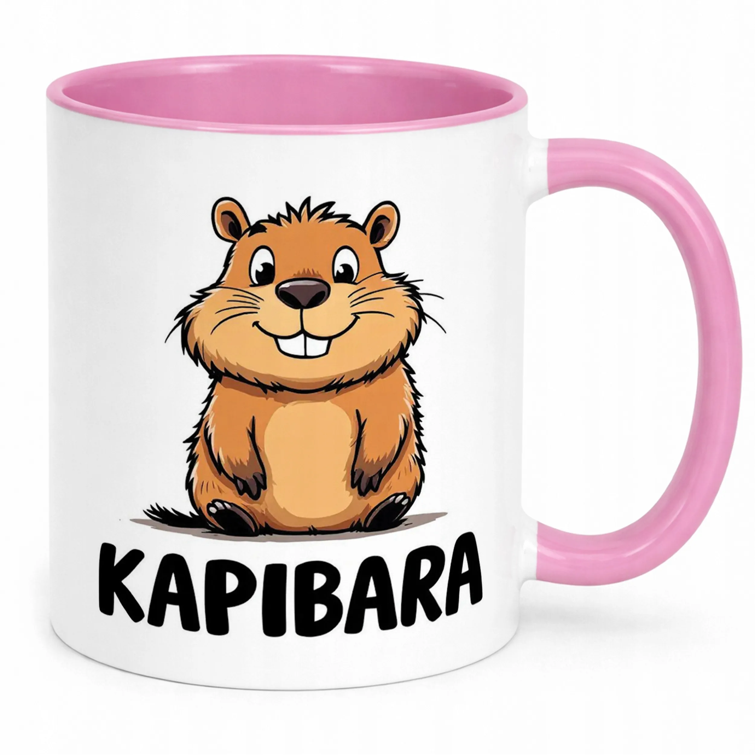 Kubek Różowy Kapibara Capybara Zwierzak Słodki Dla Dzieci Prezent