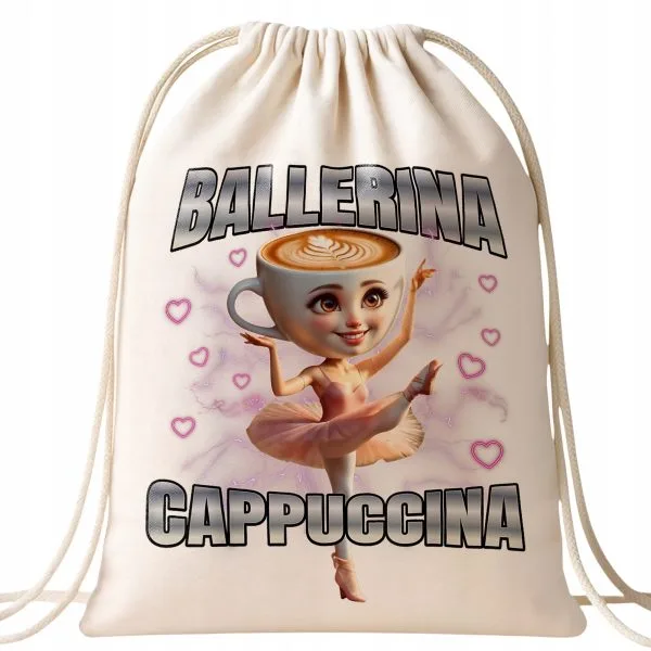 Plecak bawełniany Ballerina Cappuccina viral tiktok mem