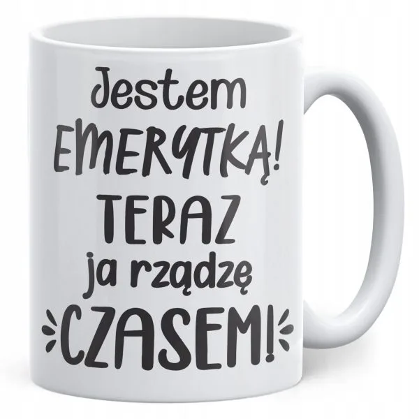 Kubek ceramiczny z okazji Emerytury Dla Emerytki Prezent Upominek