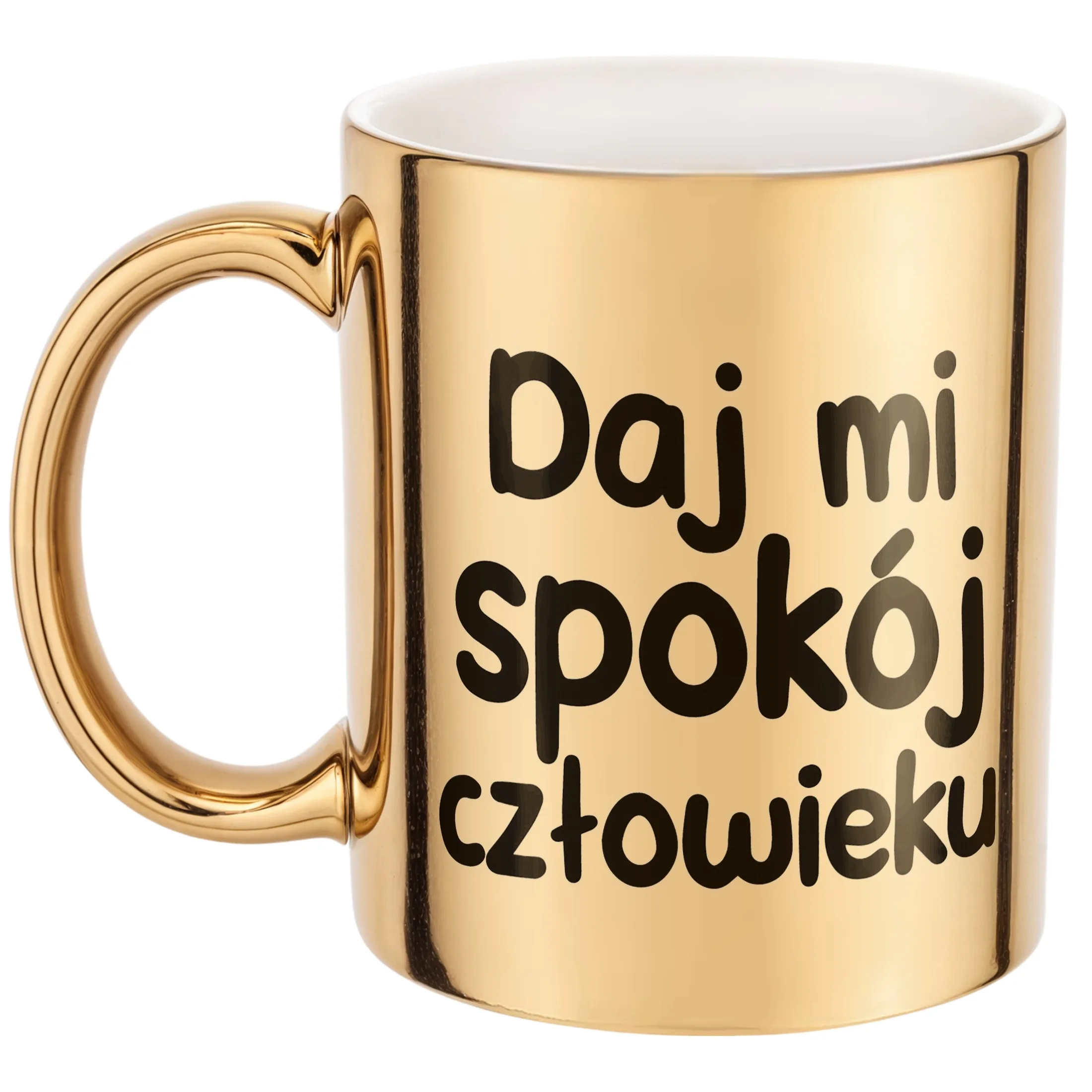 Złoty Kubek Daj Mi Spokój Człowieku Śmieszny Zabawny Prezent