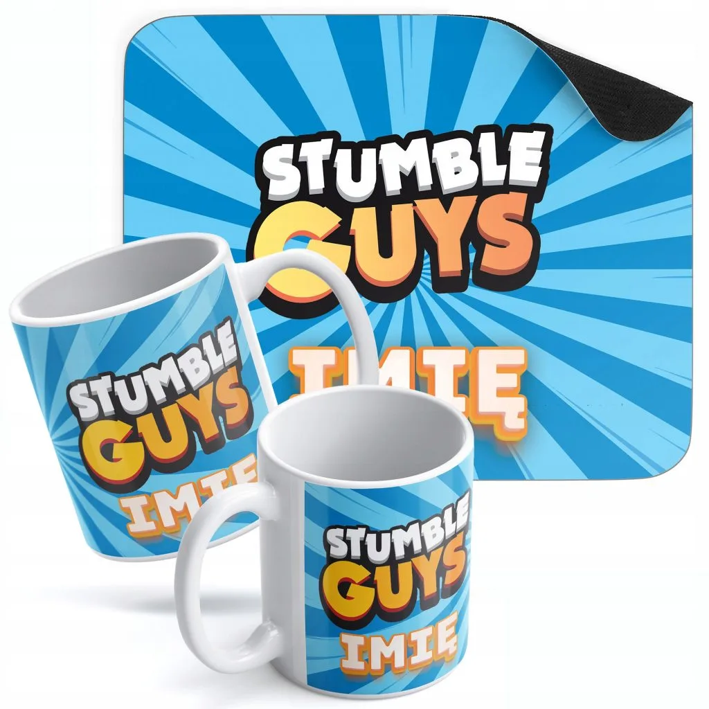 Zestaw Z Imieniem kubek + podkładka pod mysz 22×18 cm STUMBLE GUYS