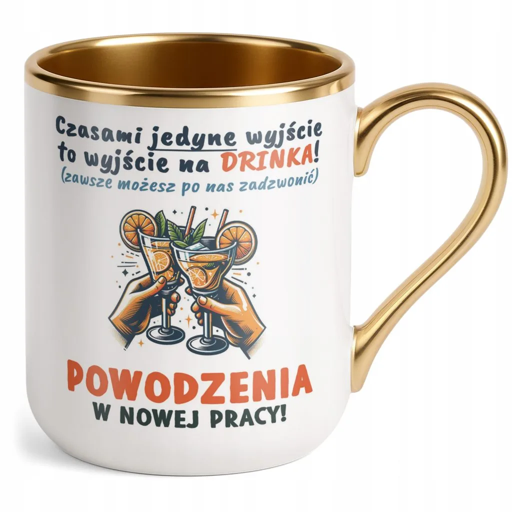 Kubek Premium Złoty Na Pożegnanie Odejście z Pracy Zabawny Prezent